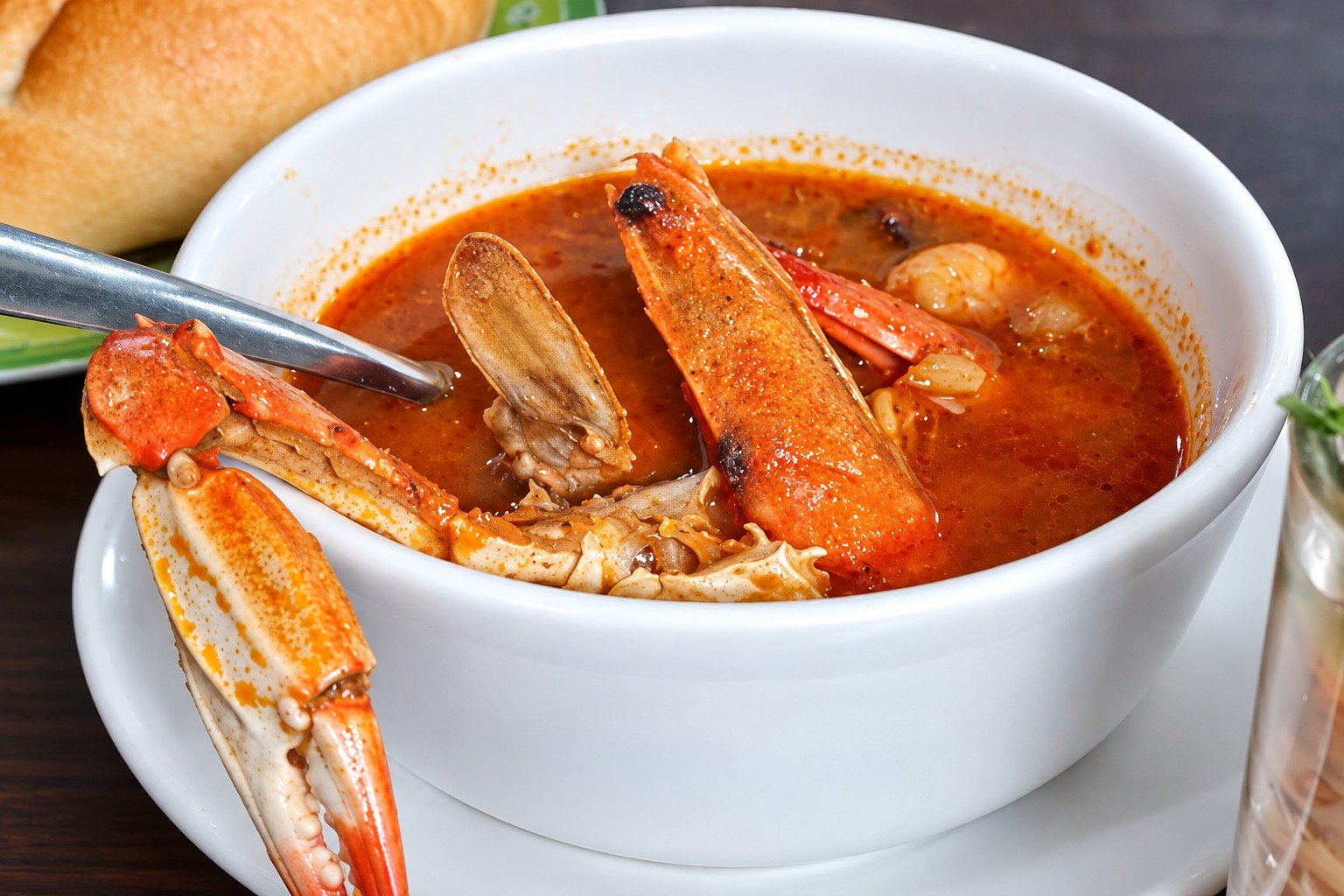 Caldo de mariscos en Las Acamayas